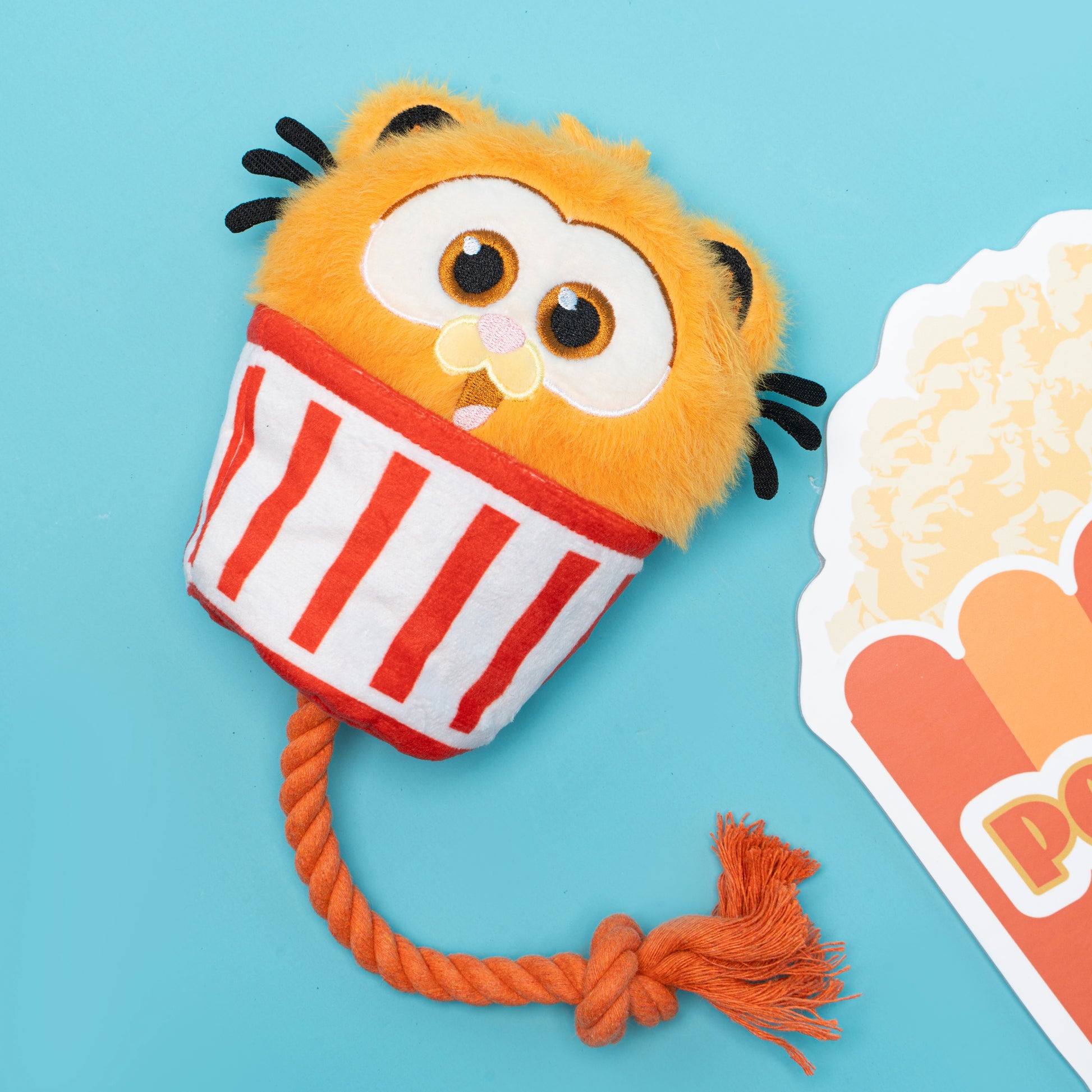Garfield Popcorn Plush & Rope Toy