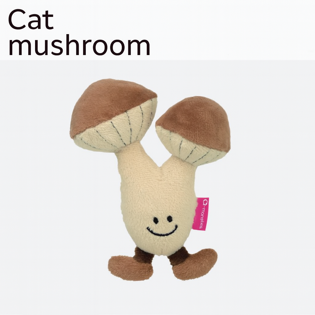 Cat Vegetable Plush Toy – Mushroom Design with Catnip
