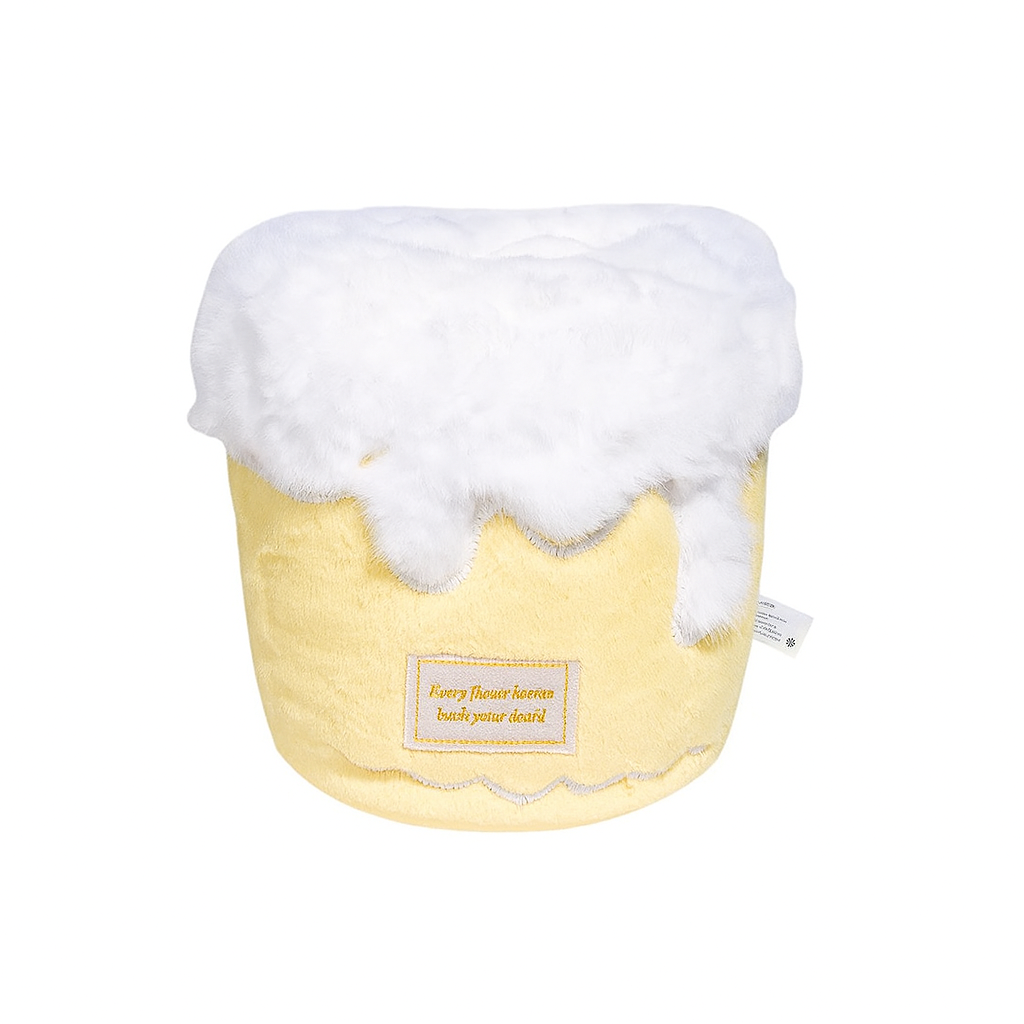 Yellow Frost Plush Flower Pot Base