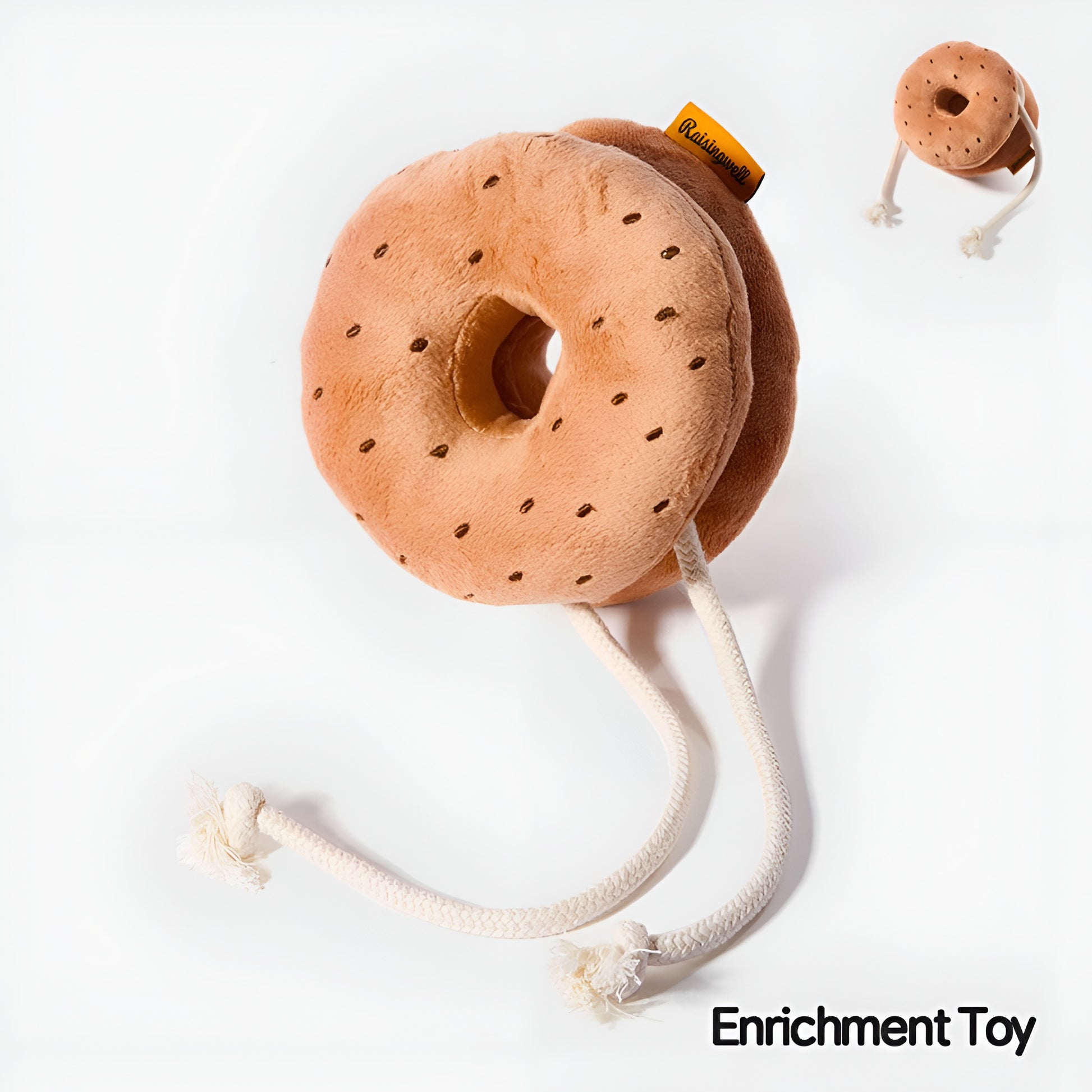 π₯― Bagel Enrichment Toy β Tug, Toss & Treat-Filled Fun! πΎ