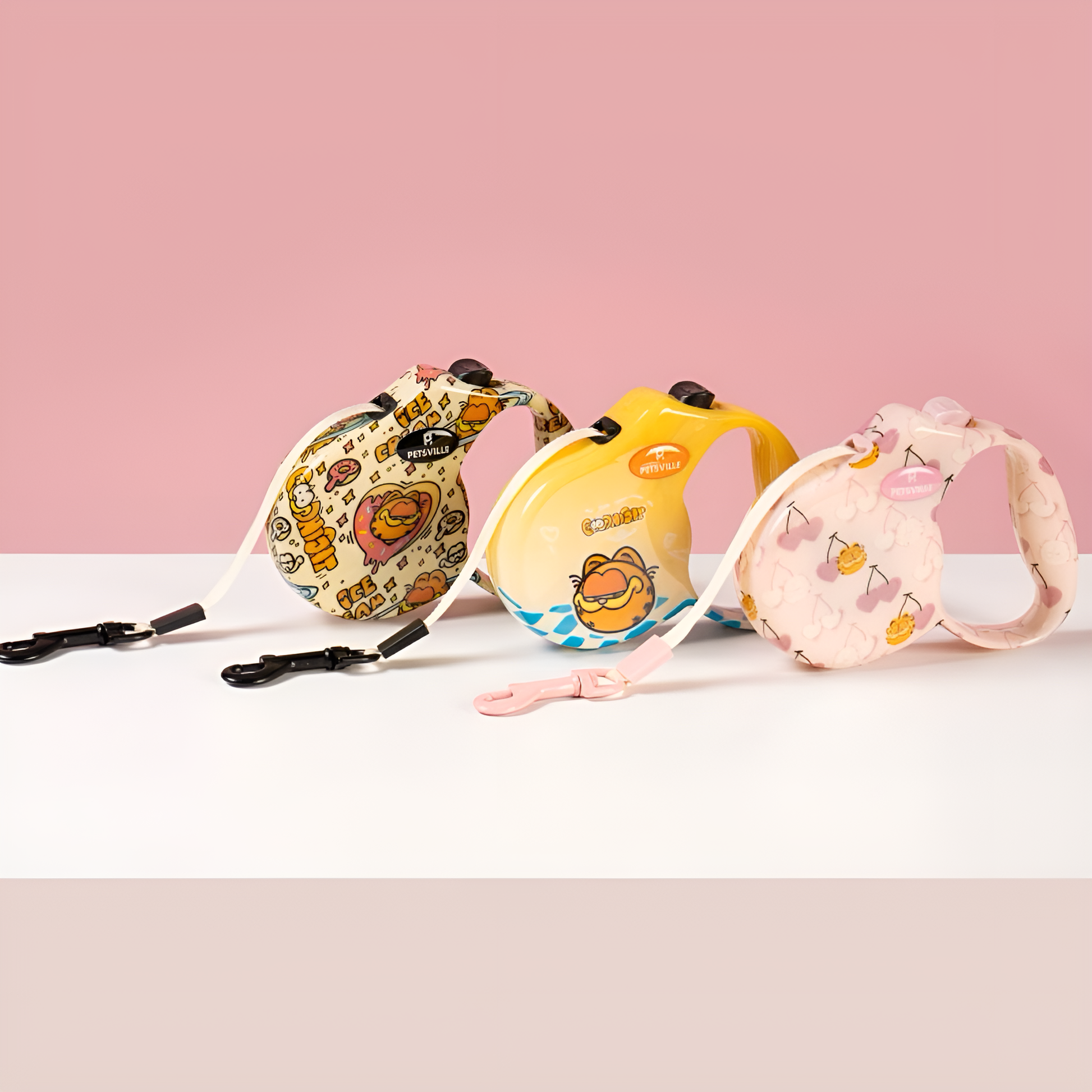 π Pink Garfield Cherry Retractable Leash β Sweet, Stylish & Safe! πΎ