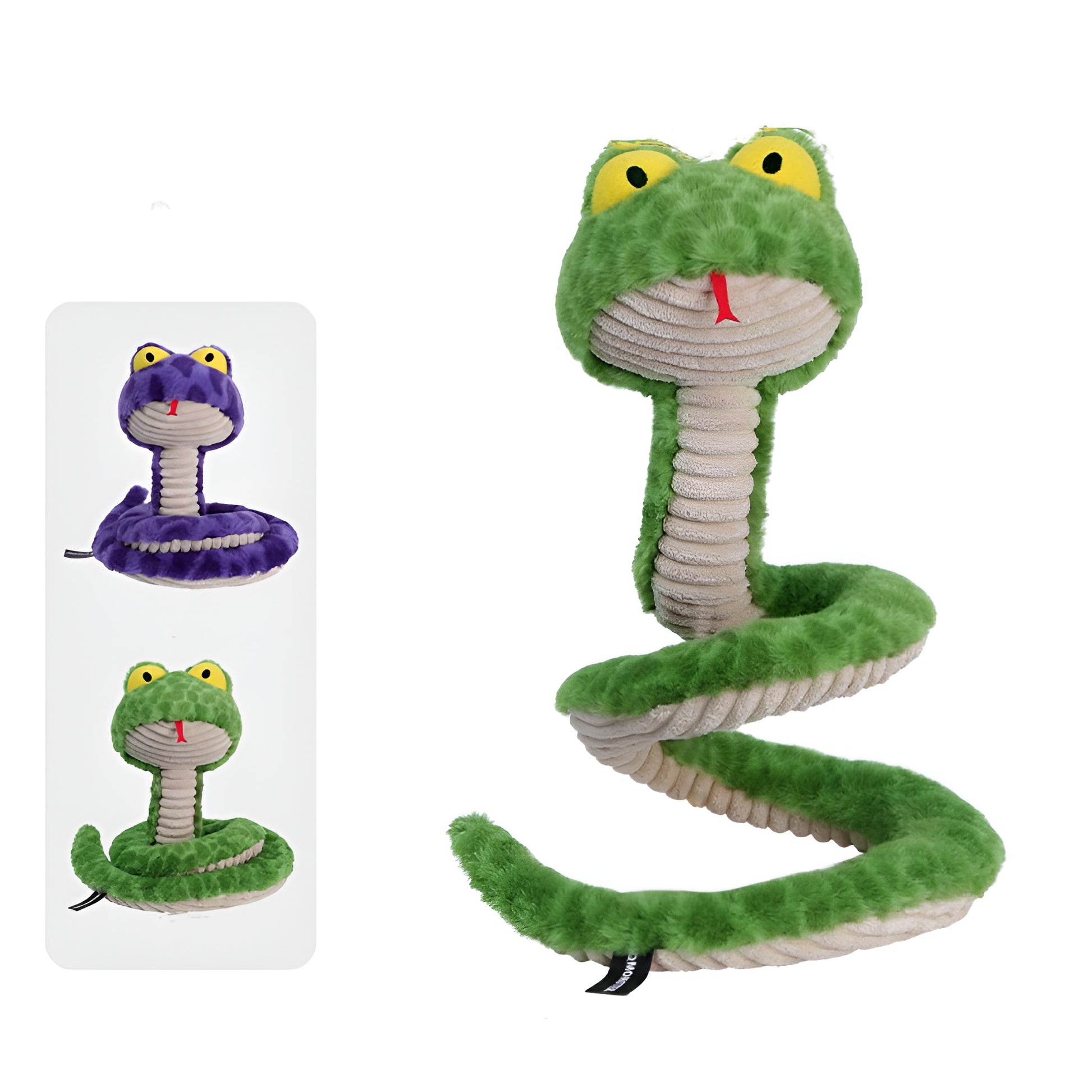 Snake Plush Dog Toy – Stretch, Squeak & Play