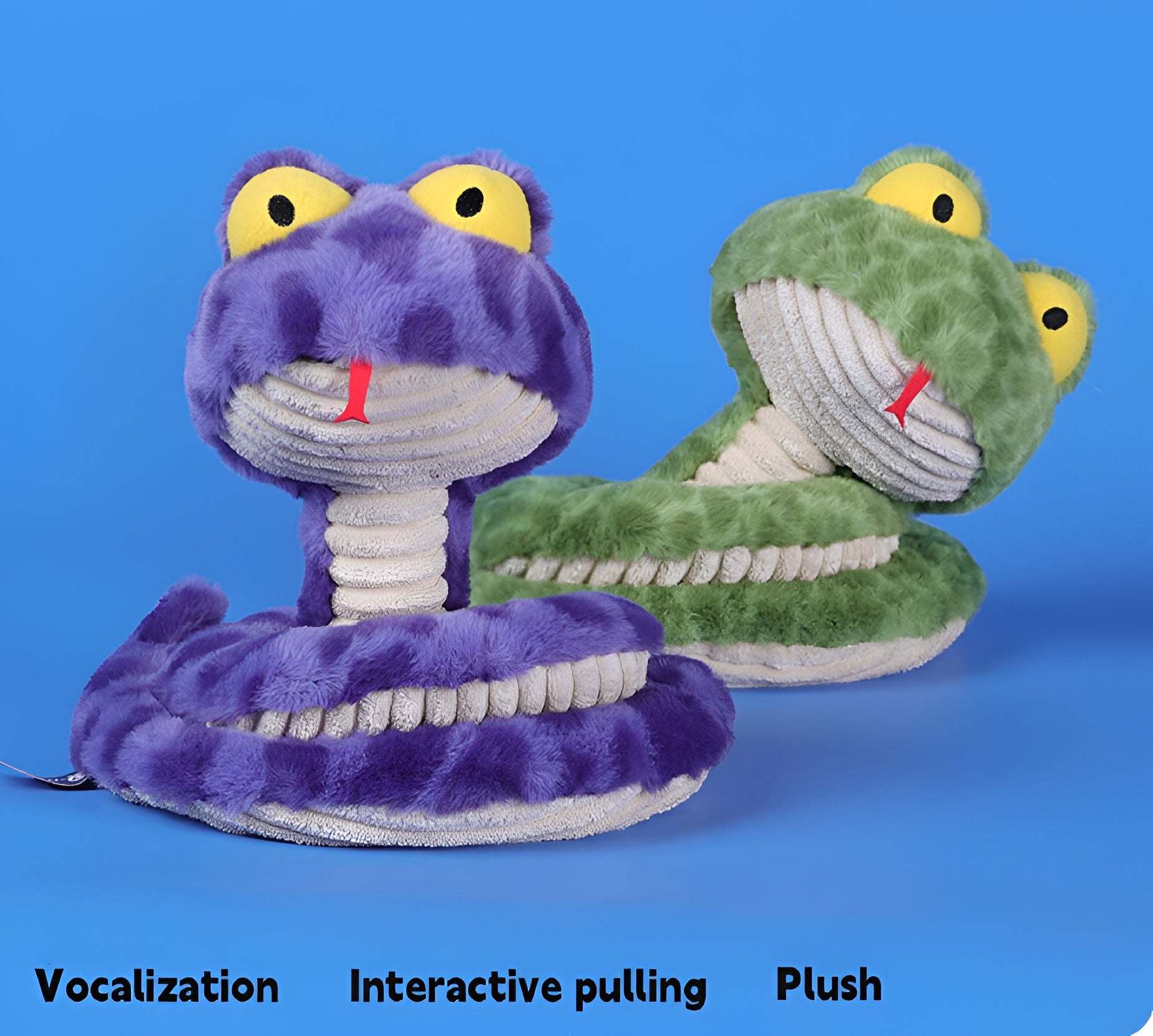 Snake Plush Dog Toy – Stretch, Squeak & Play