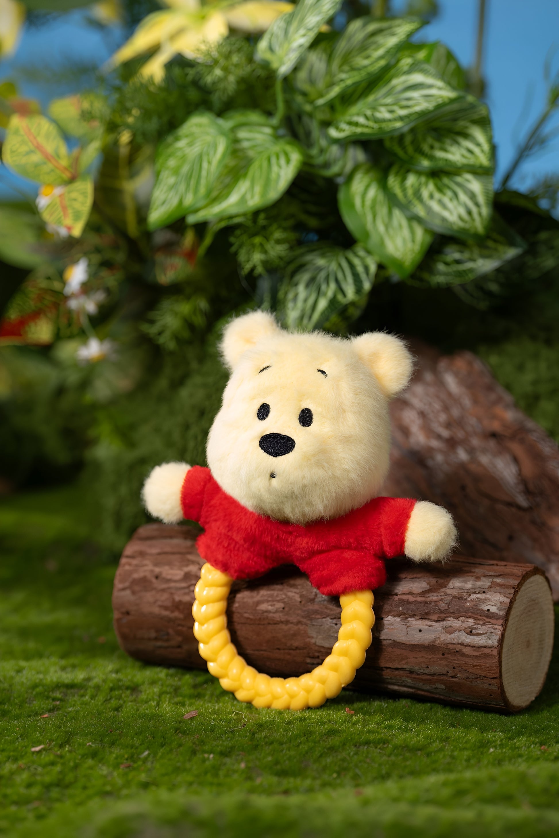 Winnie the Pooh Dog Tug Toy – Plush Chew Ring | Cute Squeaky Pull Toy for Dogs