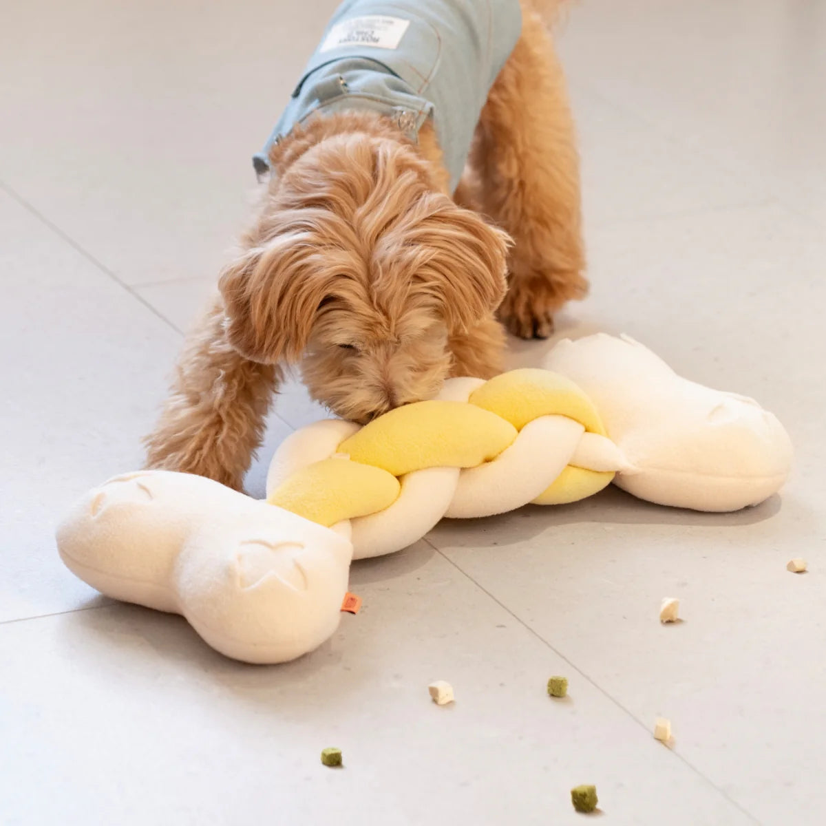 Squeaky Bone Snuffle Toy β Soft, Twisted & Treat-Filled
