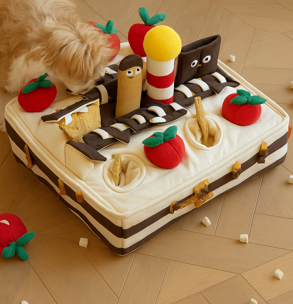 Strawberry Cake Snuffle Toy – 10-in-1 Enrichment Puzzle