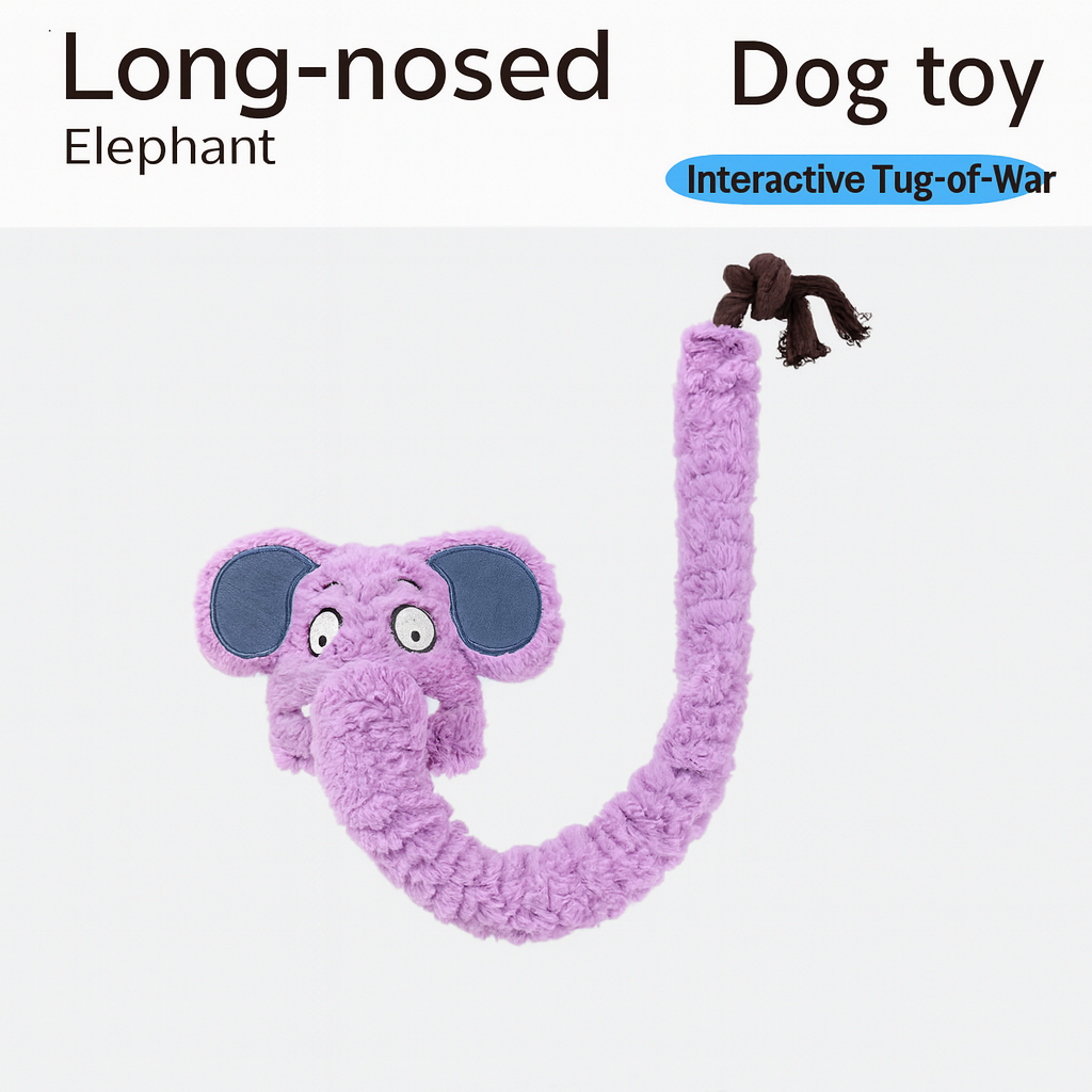Long-Nosed Elephant Dog Toy – Interactive Plush with Treat Stash & Squeak