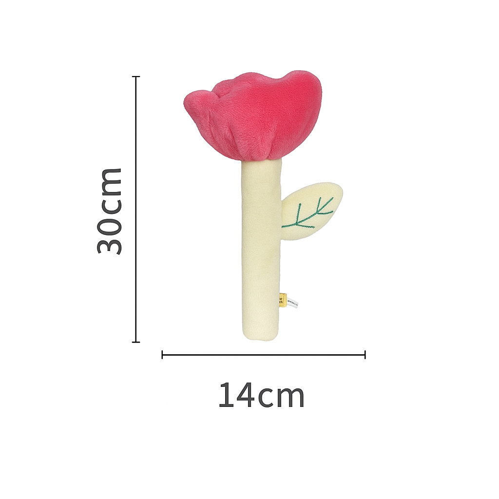 🌹 Rose Flower Plush Dog Toy – Crinkle Fun for Endless Playtime! 🐾