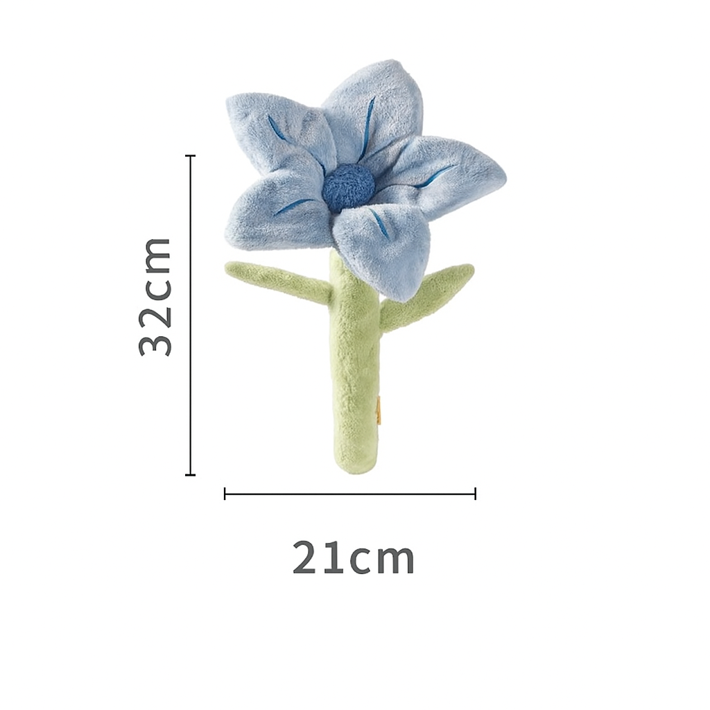 💙 Blue Flower Plush Dog Toy – All-Crinkle Fun for Playtime! 🐾