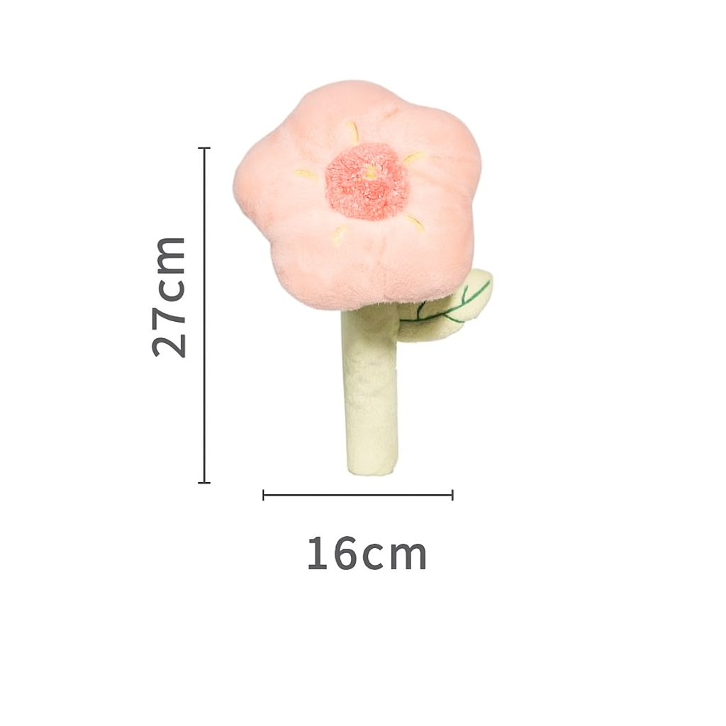 🌸 Peach Flower Plush Dog Toy – Squeaky & Crinkly Petal Fun! 🐾