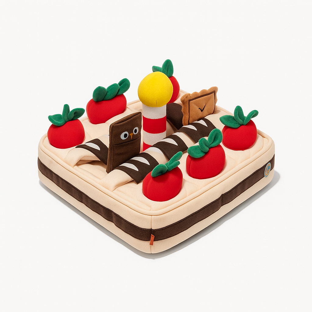 Strawberry Cake Snuffle Toy – 10-in-1 Enrichment Puzzle