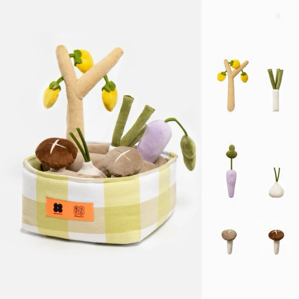 Vegetable Snuffle Toy Set – 6-in-1 Enrichment Basket for Dogs