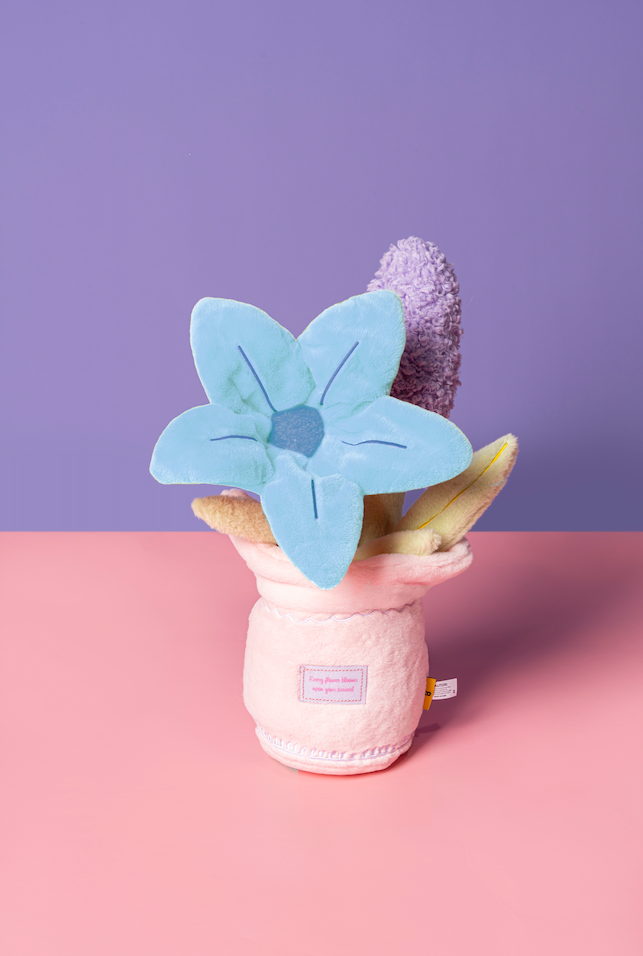 💙 Blue Flower Plush Dog Toy – All-Crinkle Fun for Playtime! 🐾