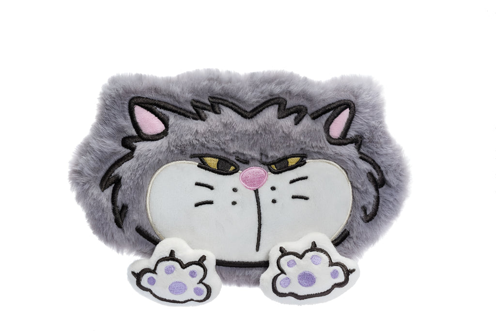 Grumpy Grey Cat Face Crinkle Toy! 😾🐱