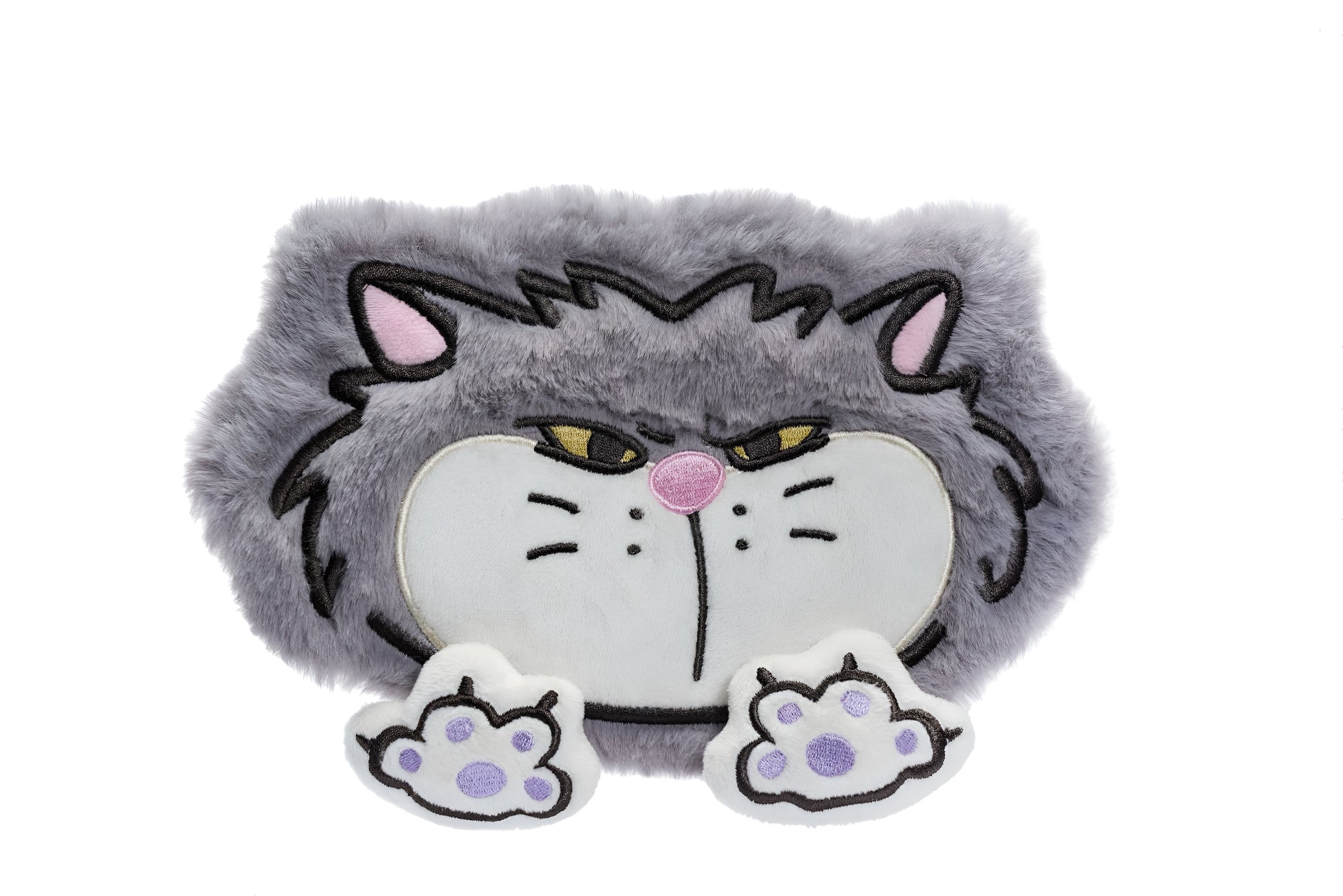 Grumpy Grey Cat Face Crinkle Toy! 😾🐱