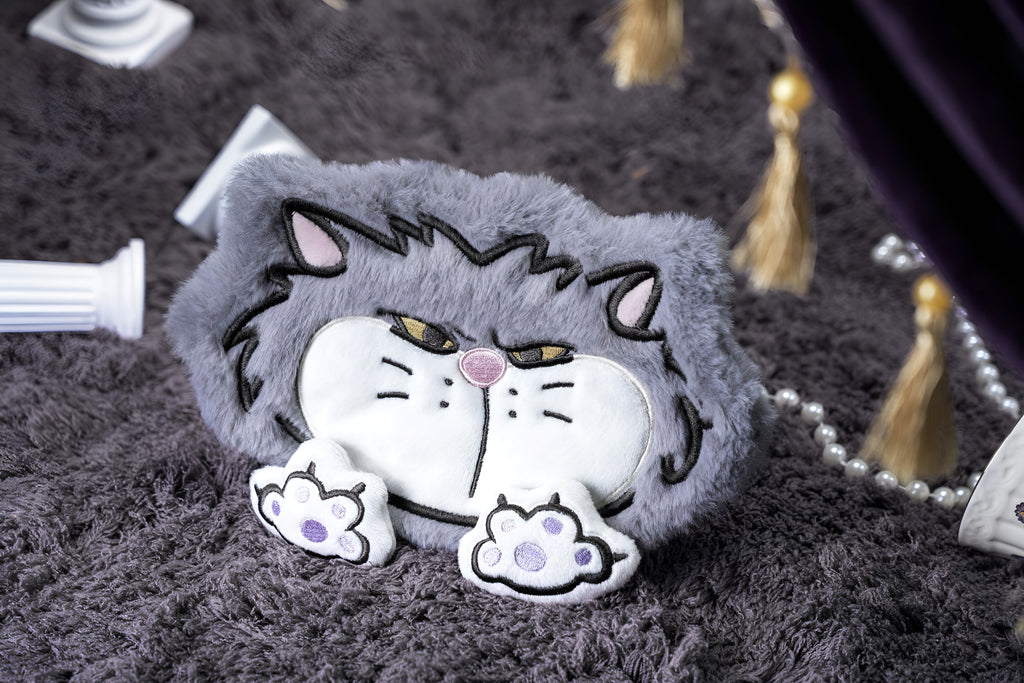 Grumpy Grey Cat Face Crinkle Toy! 😾🐱