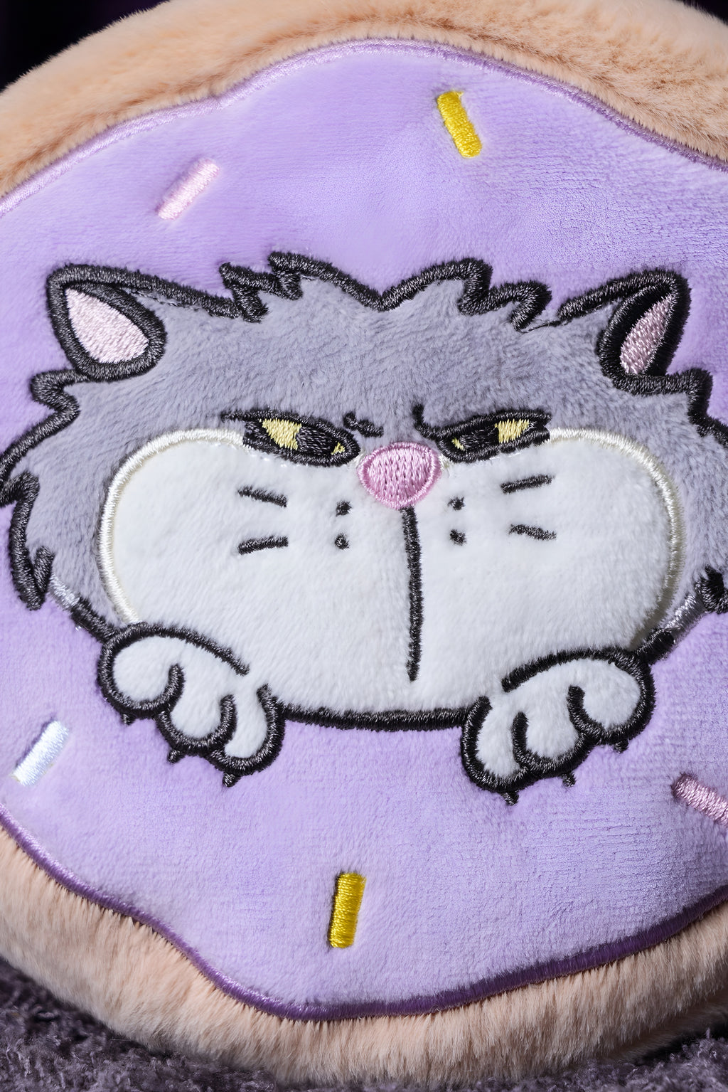 Grey Cat Donut Plush Toy