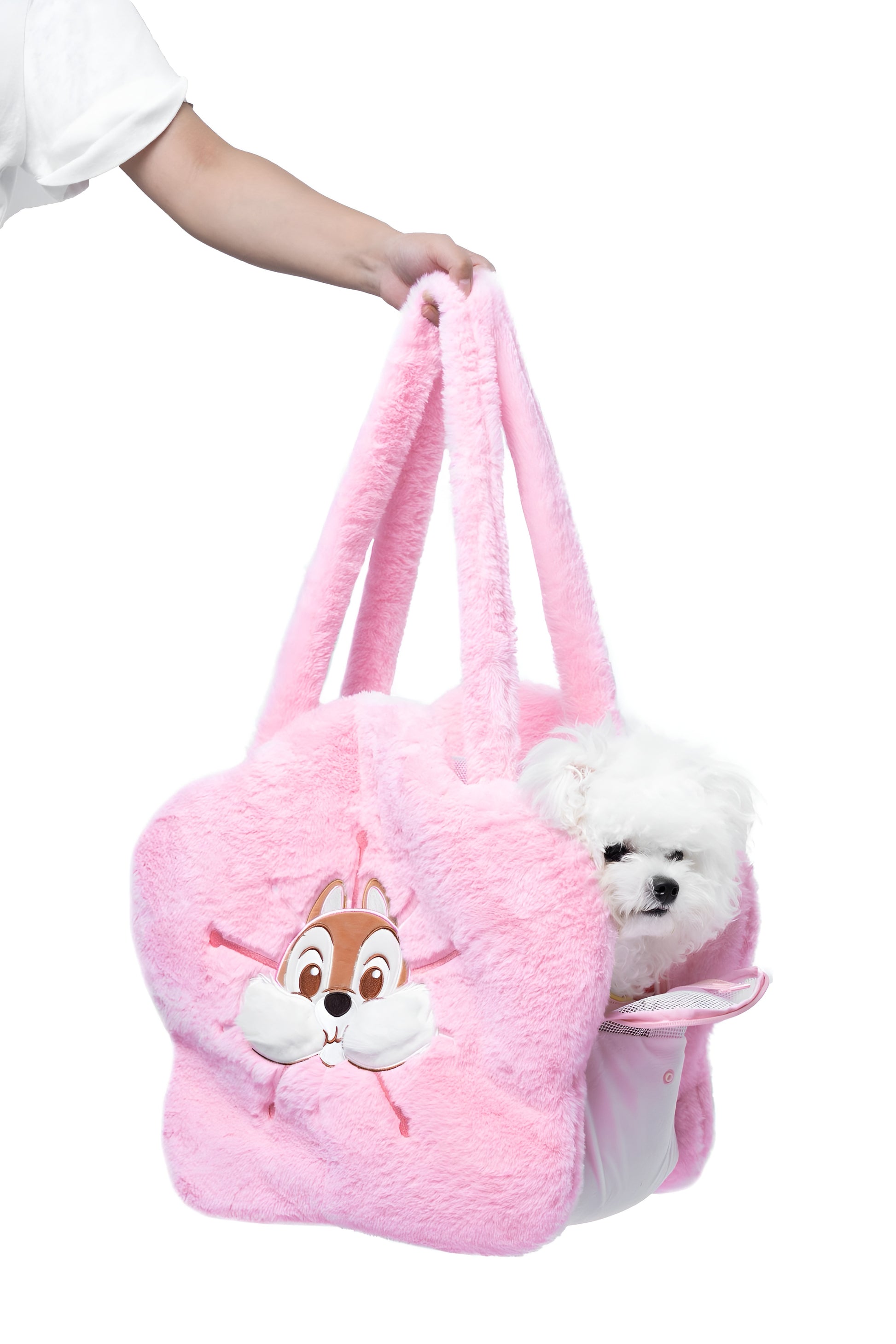 Pink Chip Plush Pet Carrier Bag