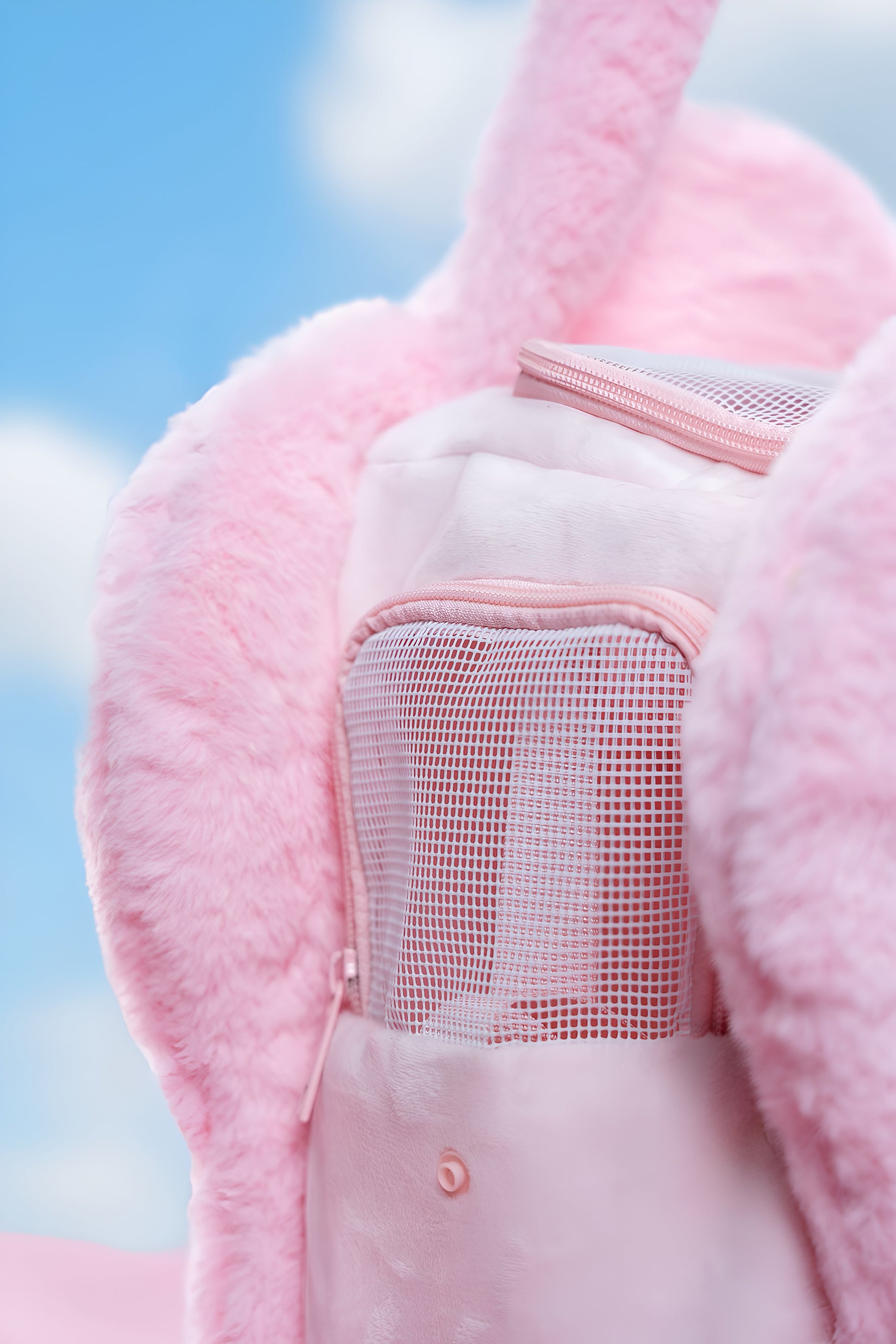 Pink Chip Plush Pet Carrier Bag
