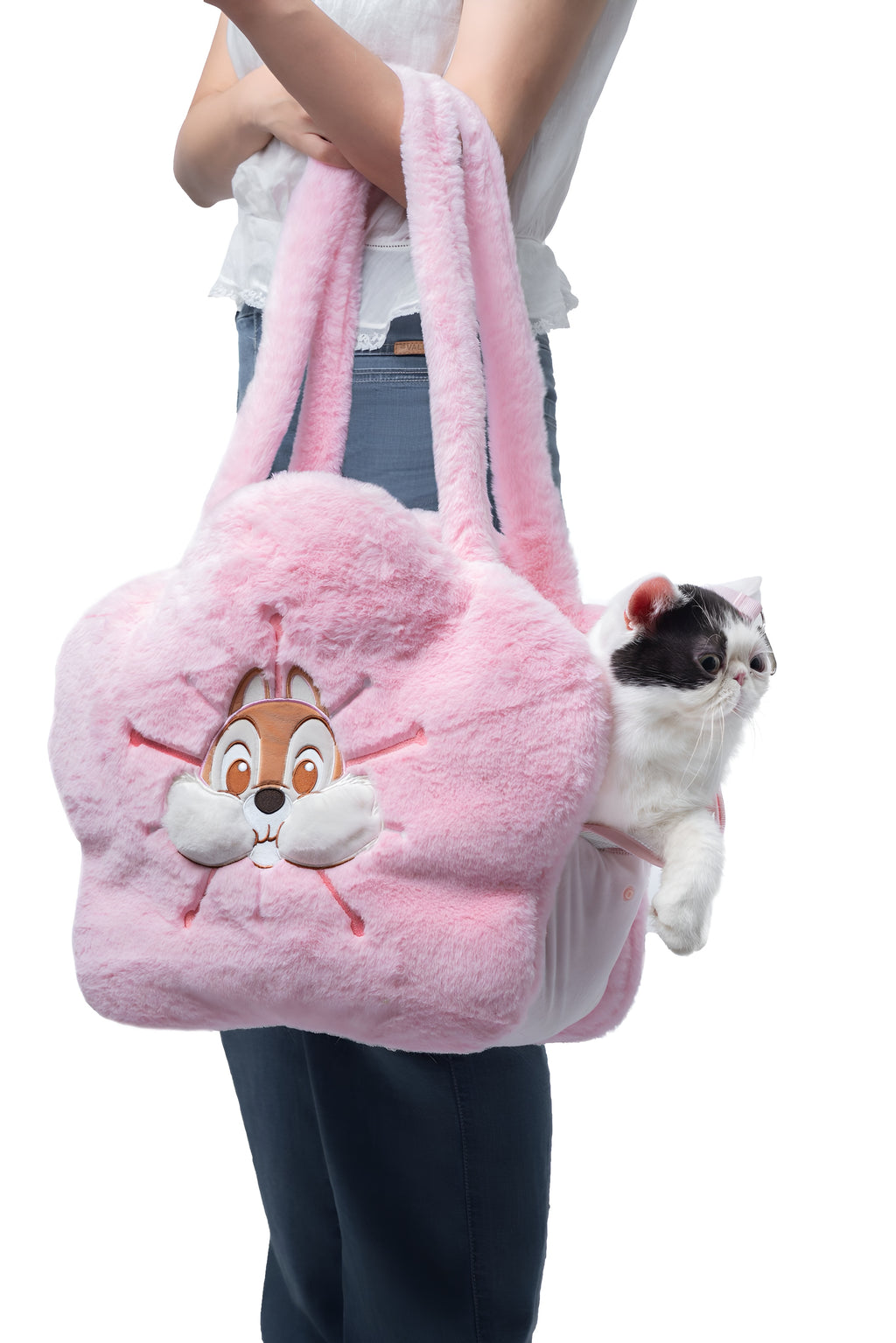 Pink Chip Plush Pet Carrier Bag