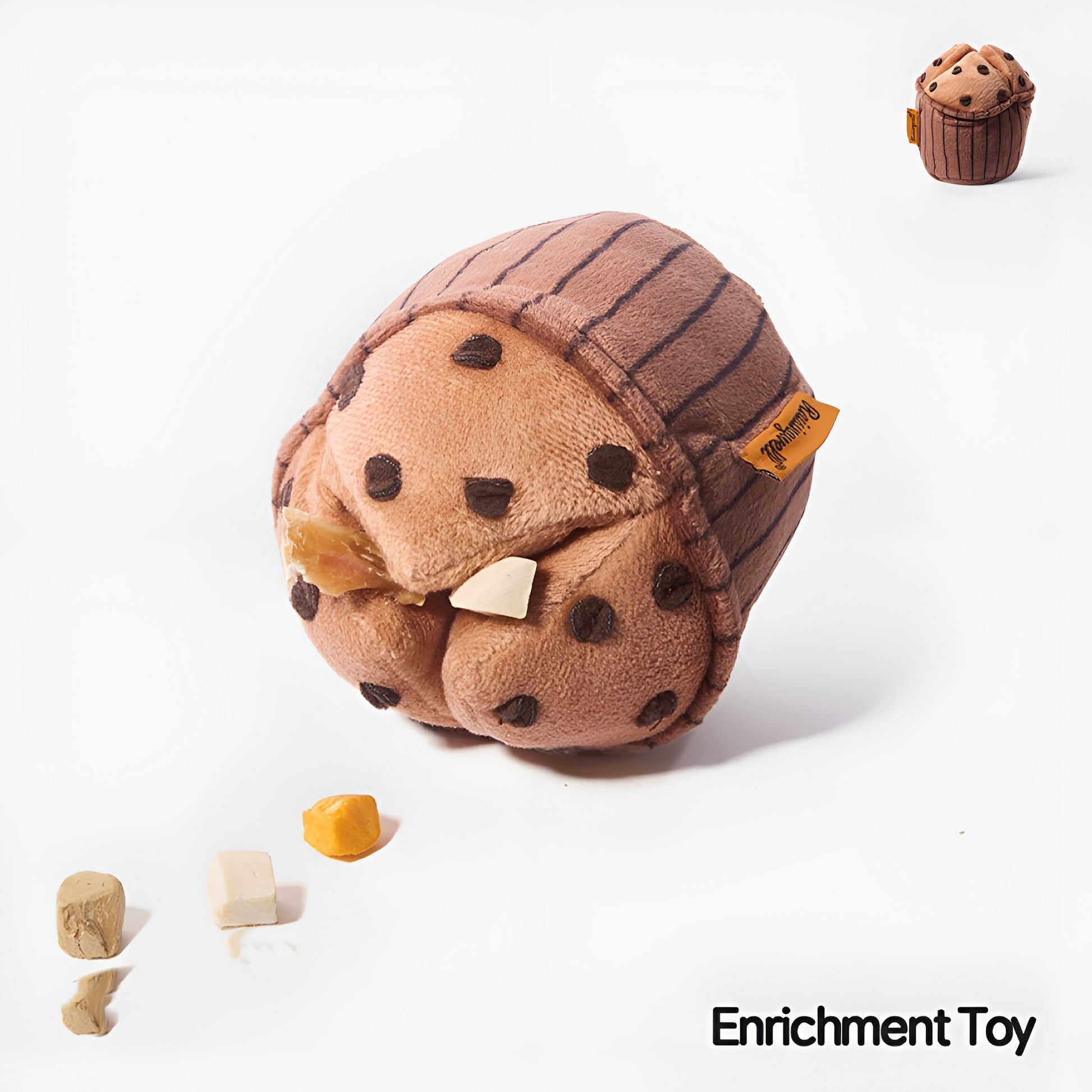 🧁 Chocolate Muffin Enrichment Toy – Sweet Snuffles & Playful Pockets! 🐾