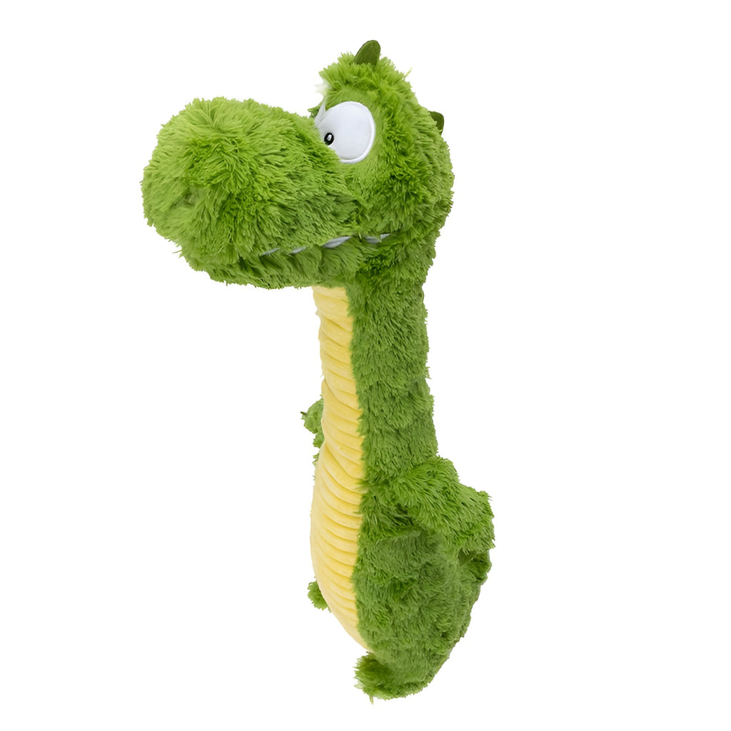 Green Dinosaur Plush Dog Toy – Squeaky, Cuddly & Playful Fun!