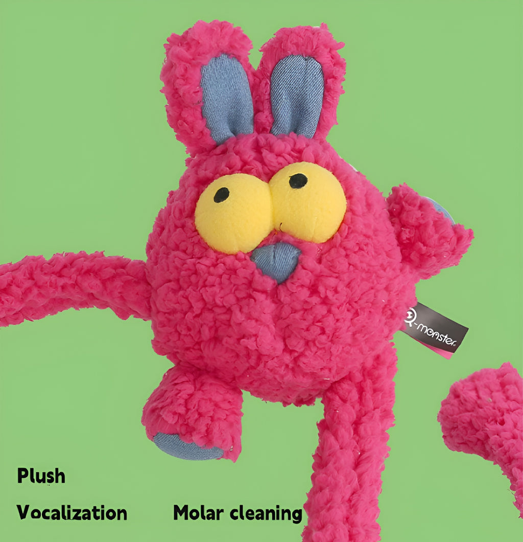Bunny Plush Dog Toy – Extra-Long, Squeaky & Fun - Monster Collection