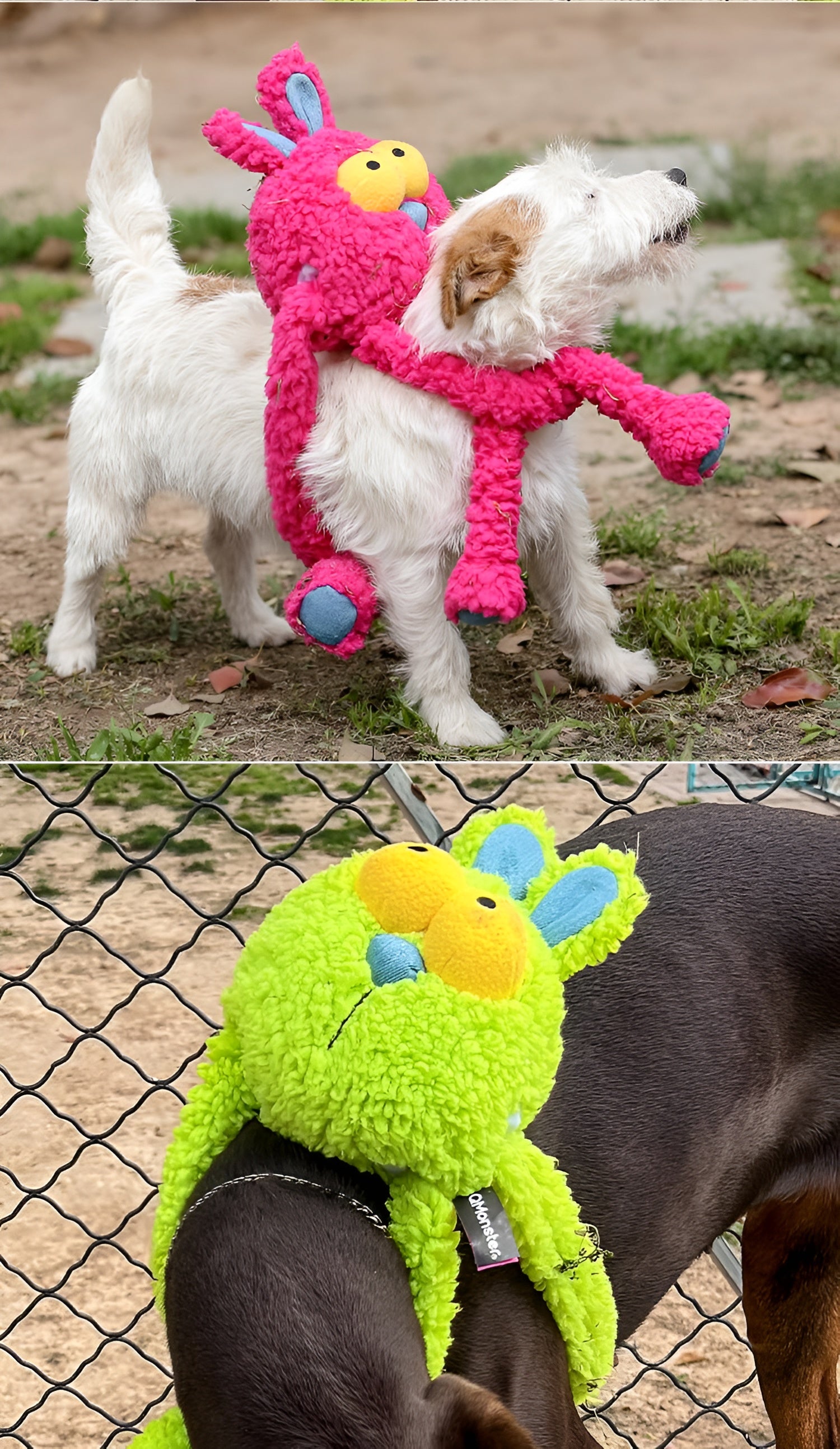 Bunny Plush Dog Toy – Extra-Long, Squeaky & Fun - Monster Collection