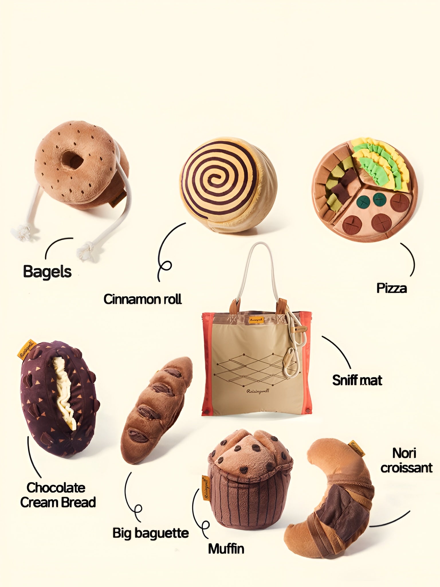 🥖 Baguette Enrichment Toy – Soft, Crinkly & Full of Surprise! 🐾