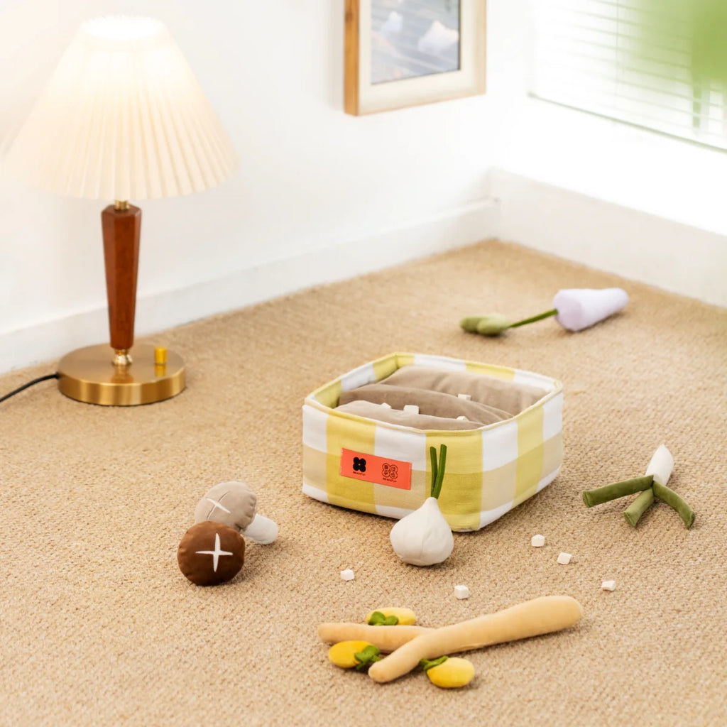 Vegetable Snuffle Toy Set – 6-in-1 Enrichment Basket for Dogs