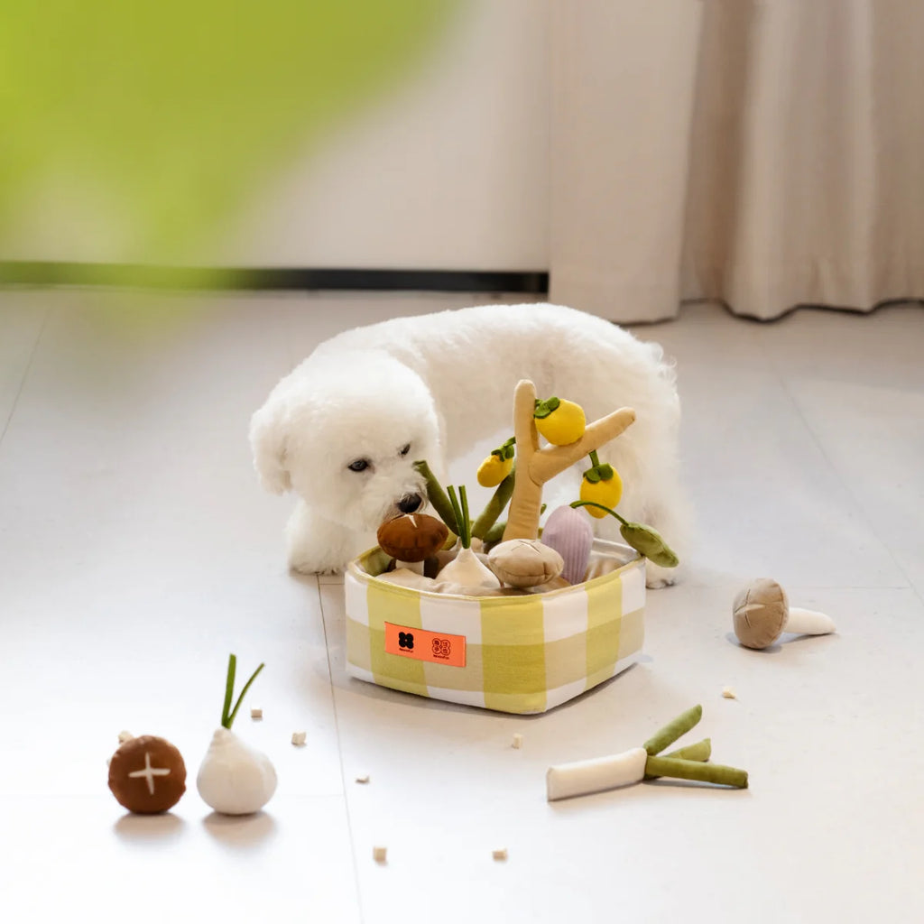 Vegetable Snuffle Toy Set – 6-in-1 Enrichment Basket for Dogs