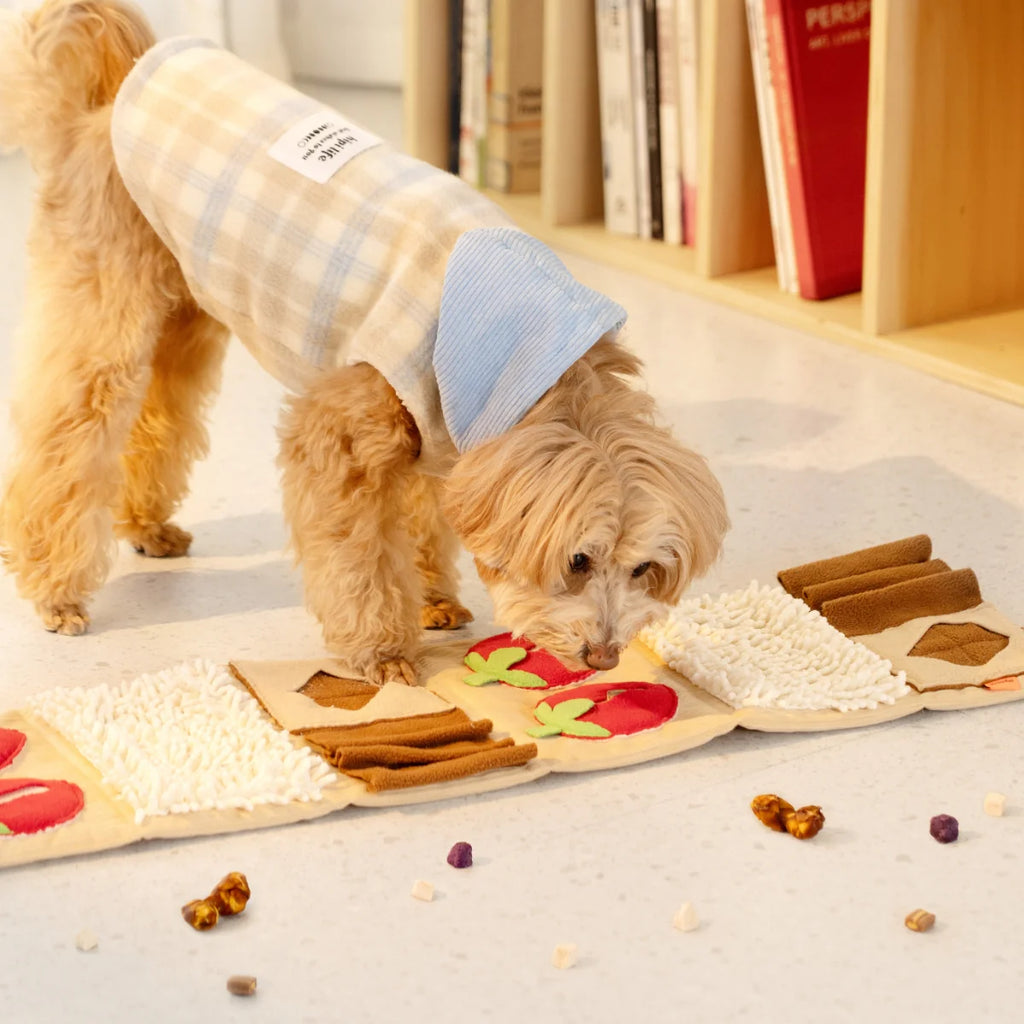 Strawberry Roll-Up Snuffle Mat – Multi-Zone Enrichment Toy