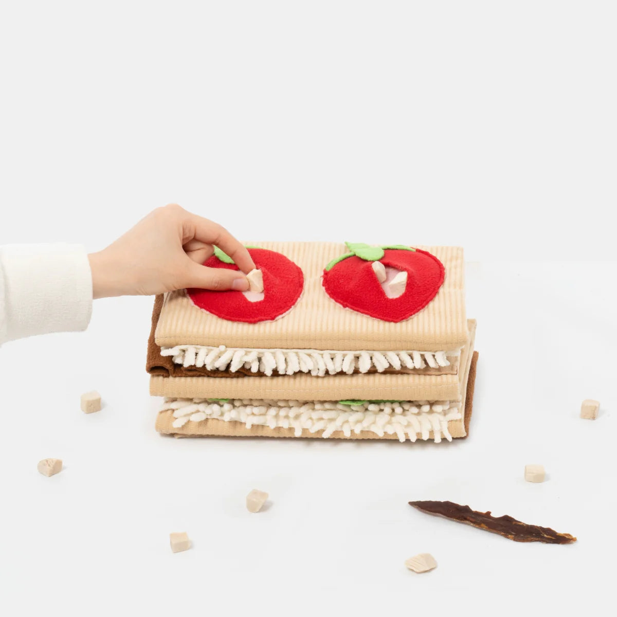 Strawberry Roll-Up Snuffle Mat – Multi-Zone Enrichment Toy