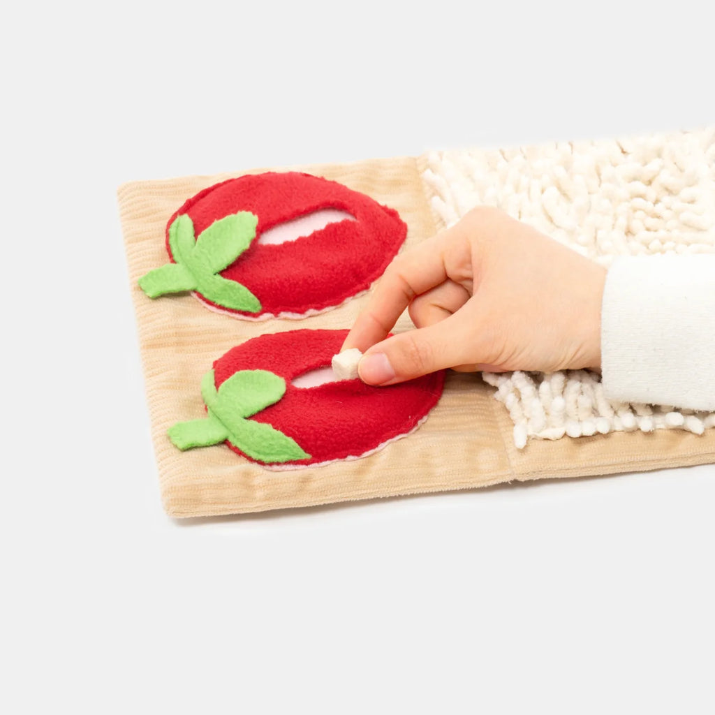 Strawberry Roll-Up Snuffle Mat – Multi-Zone Enrichment Toy