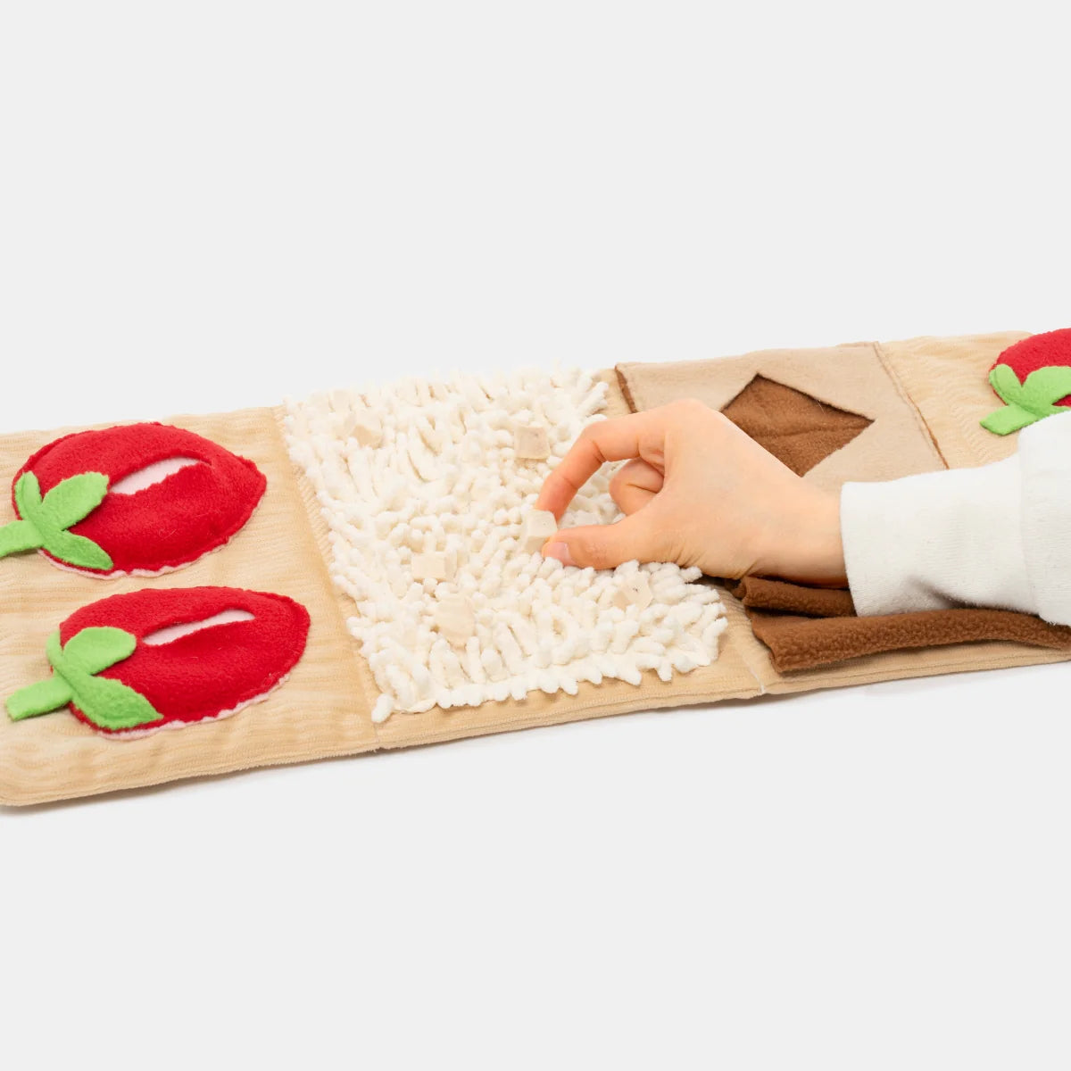 Strawberry Roll-Up Snuffle Mat – Multi-Zone Enrichment Toy